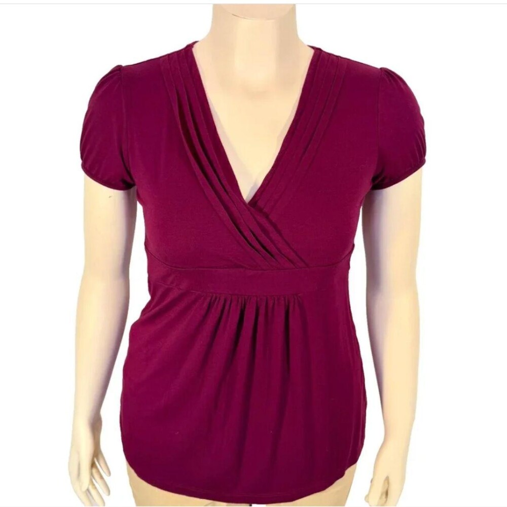 LOFT Women's Burgundy and Purple Blouse